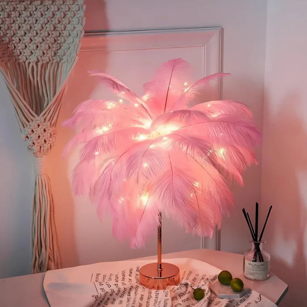 Aurora Feather Lamp – Elegant Soft Glow Lighting for Home & Decor