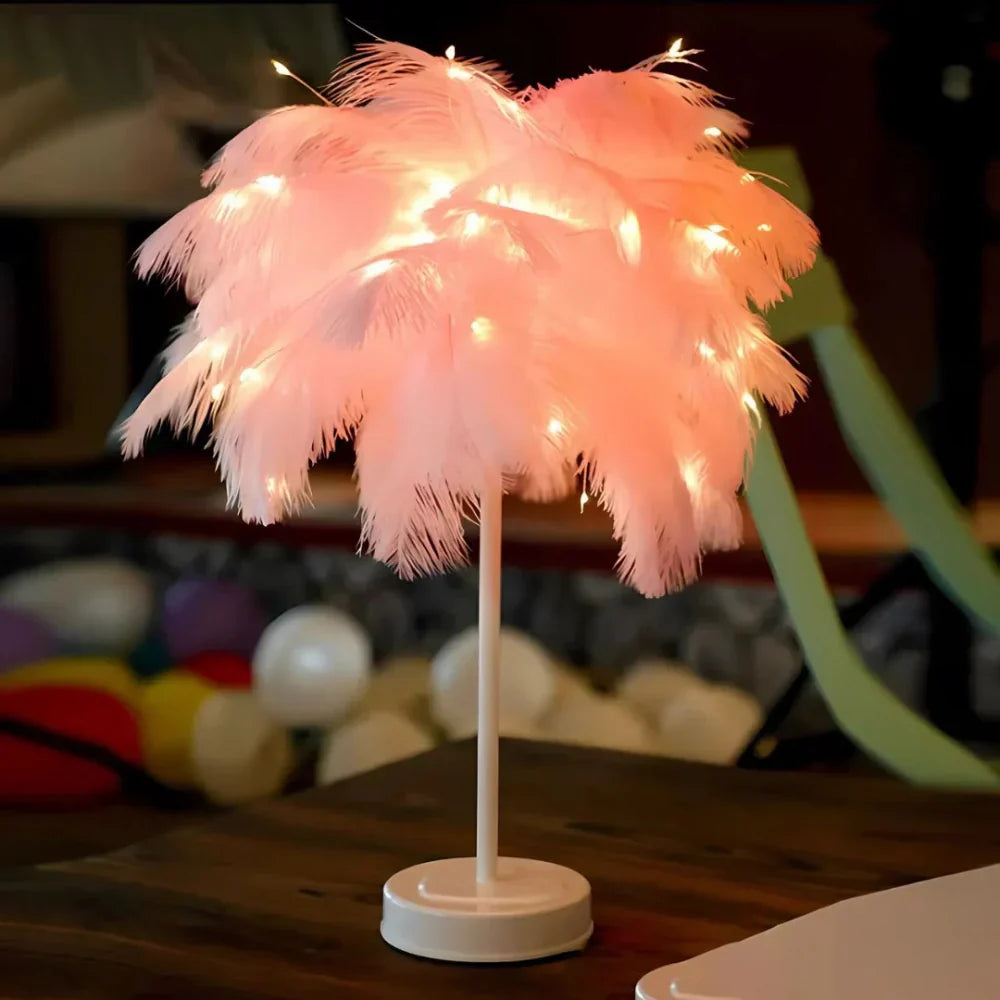 Aurora Feather Lamp – Elegant Soft Glow Lighting for Home & Decor