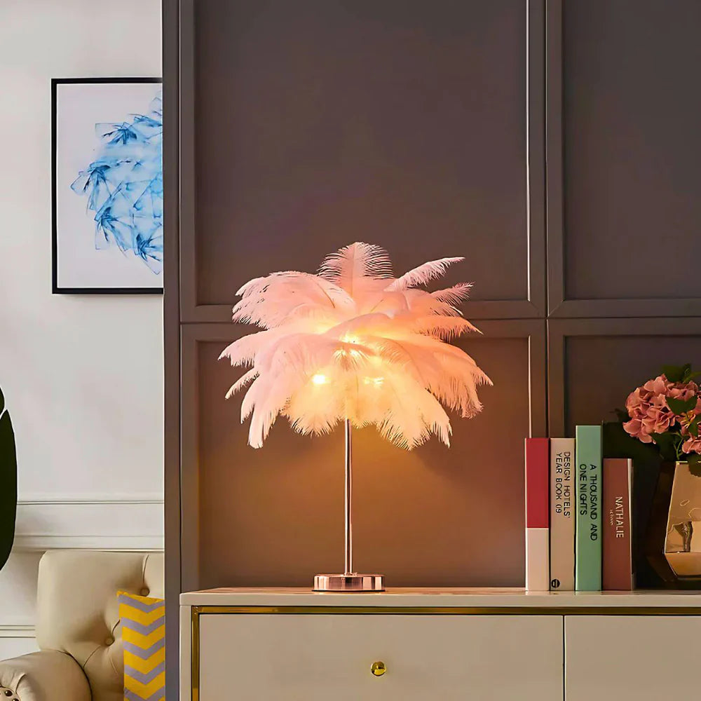Aurora Feather Lamp – Elegant Soft Glow Lighting for Home & Decor