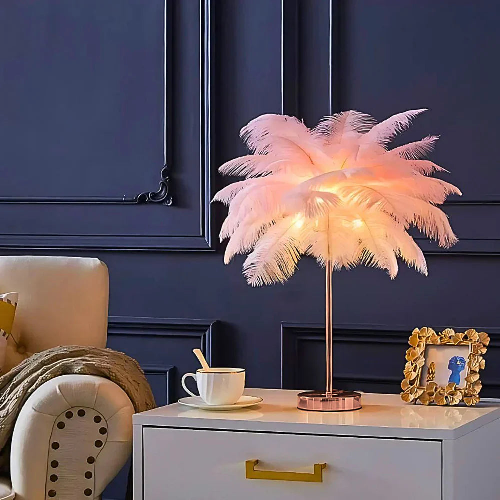 Aurora Feather Lamp – Elegant Soft Glow Lighting for Home & Decor