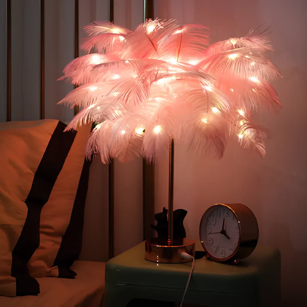 Aurora Feather Lamp – Elegant Soft Glow Lighting for Home & Decor