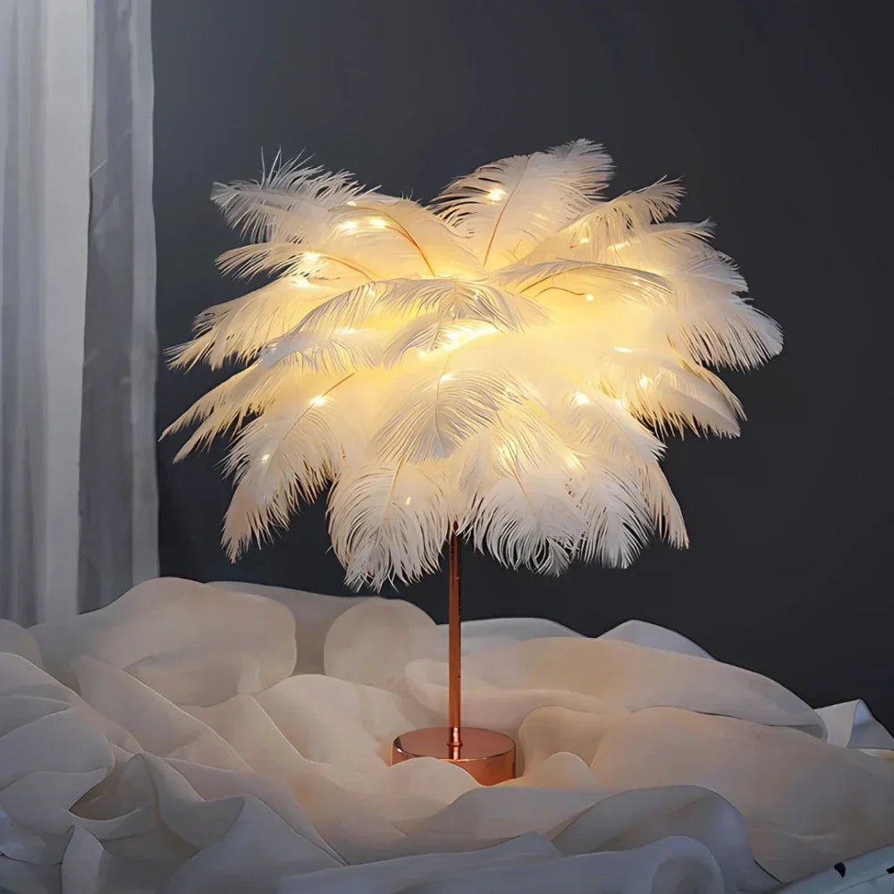 Aurora Feather Lamp – Elegant Soft Glow Lighting for Home & Decor