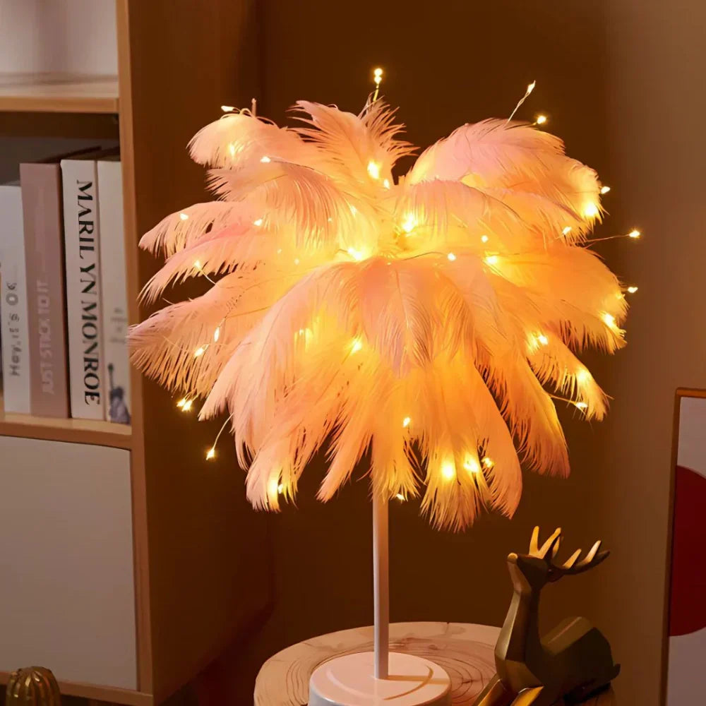 Aurora Feather Lamp – Elegant Soft Glow Lighting for Home & Decor