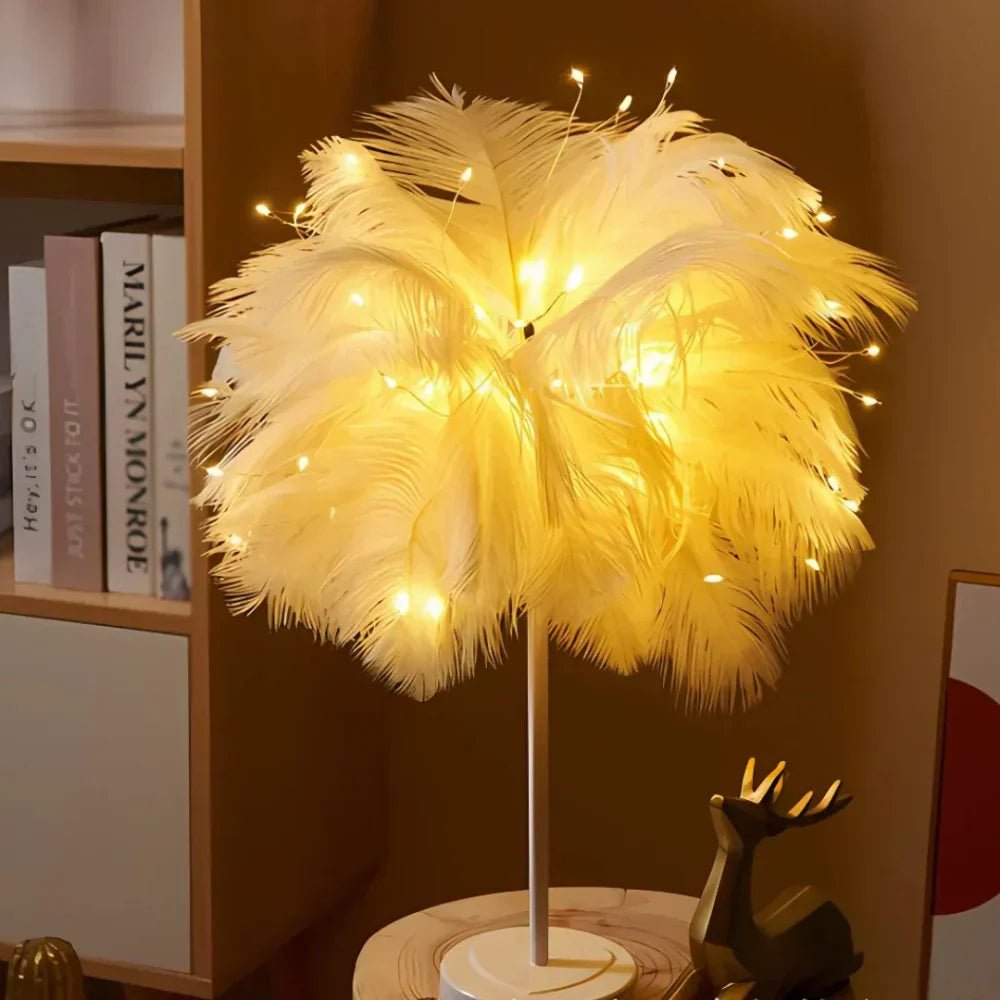 Aurora Feather Lamp – Elegant Soft Glow Lighting for Home & Decor