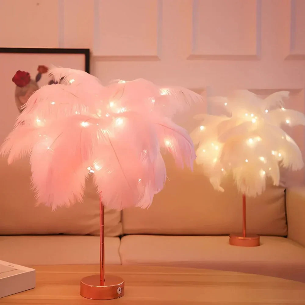 Aurora Feather Lamp – Elegant Soft Glow Lighting for Home & Decor