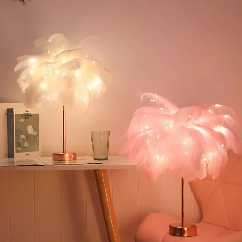Aurora Feather Lamp – Elegant Soft Glow Lighting for Home & Decor