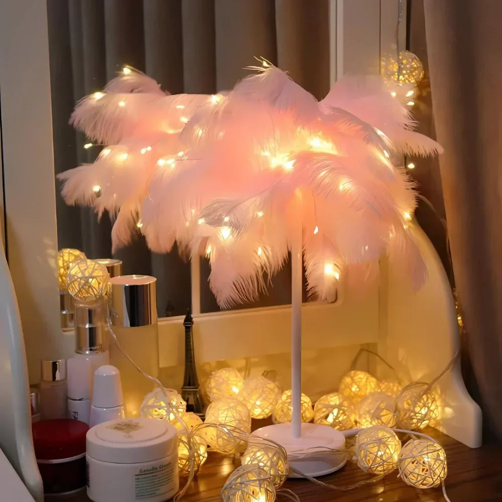 Aurora Feather Lamp – Elegant Soft Glow Lighting for Home & Decor
