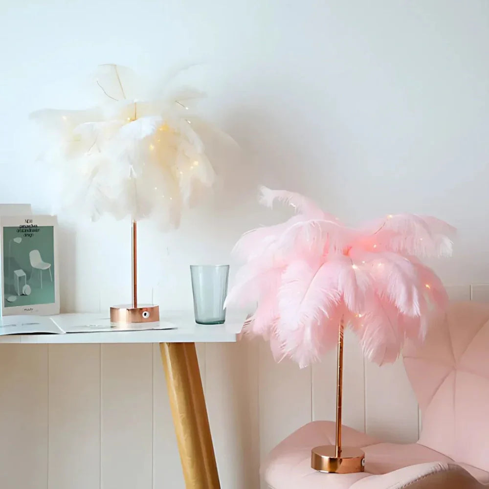 Aurora Feather Lamp – Elegant Soft Glow Lighting for Home & Decor
