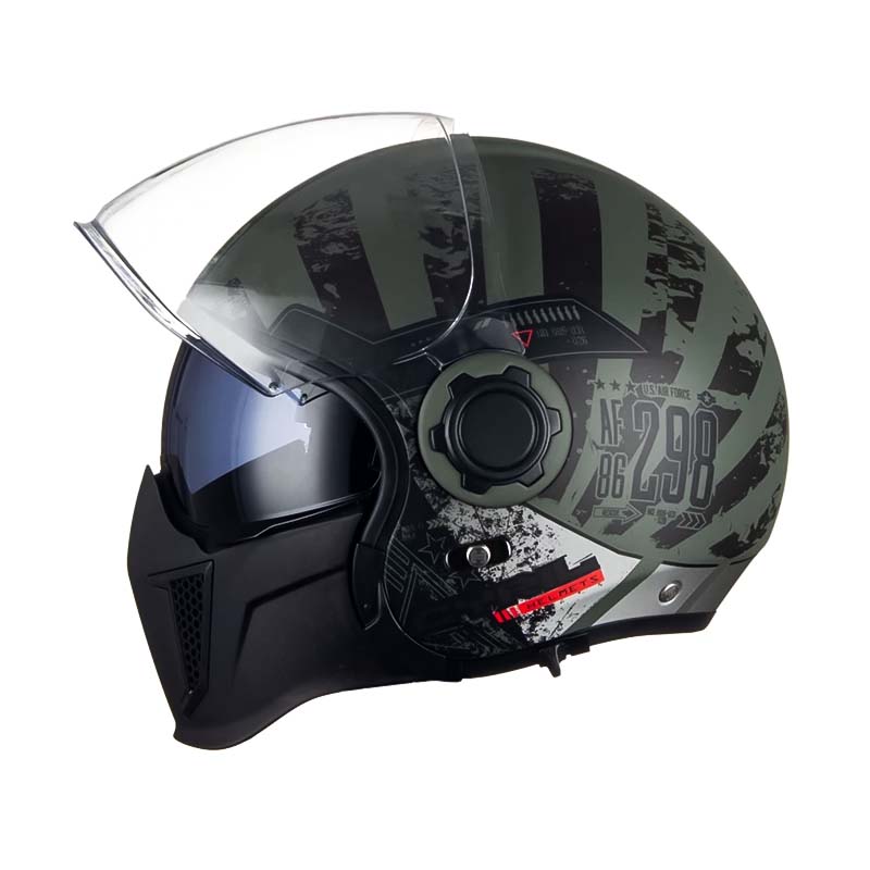 Double Lens Vintage Modular Helmet | DOT ECE APPROVED