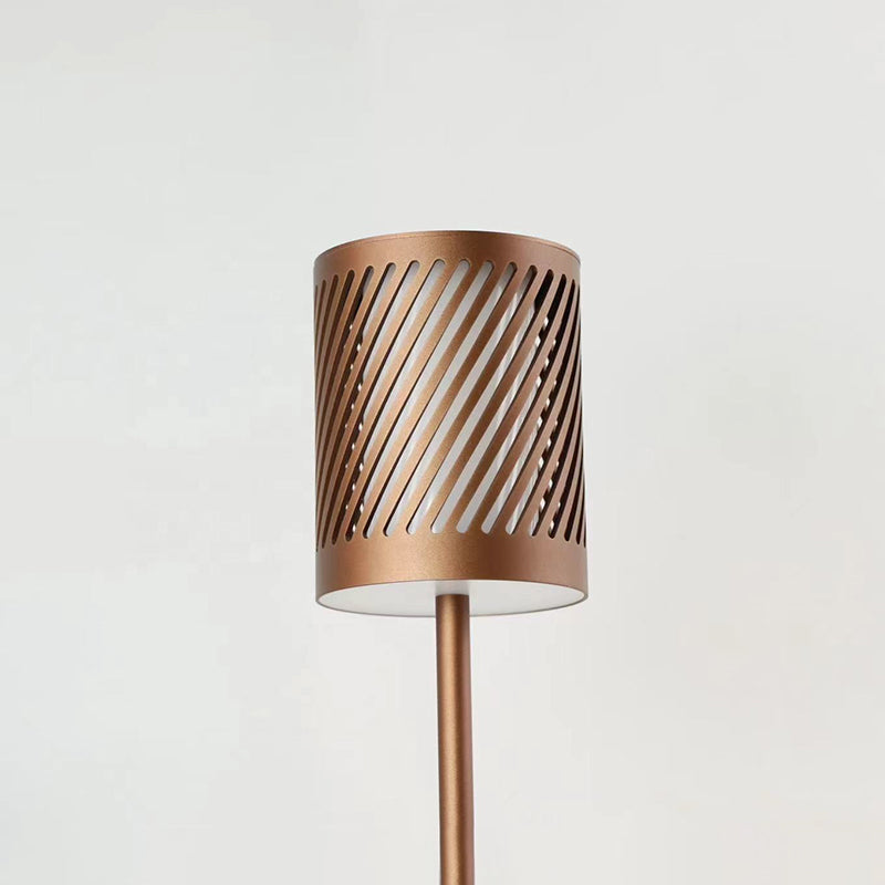 Modern LED table lamp – uniquely cut shade and warm glow