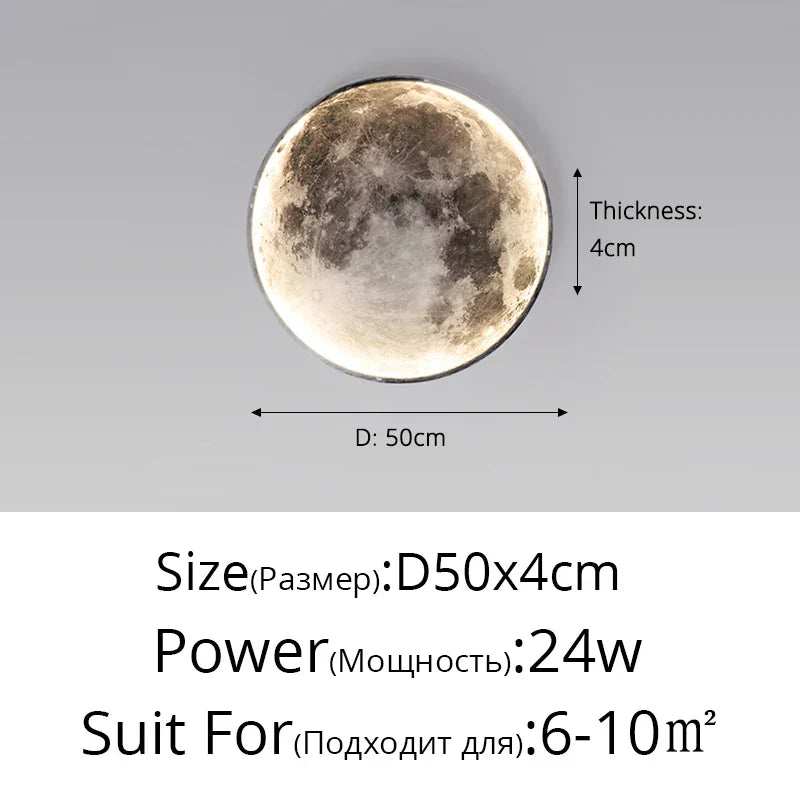Moon LED Wall Light – Modern Wall Lamp for Bedroom, Living Room, and Hallway