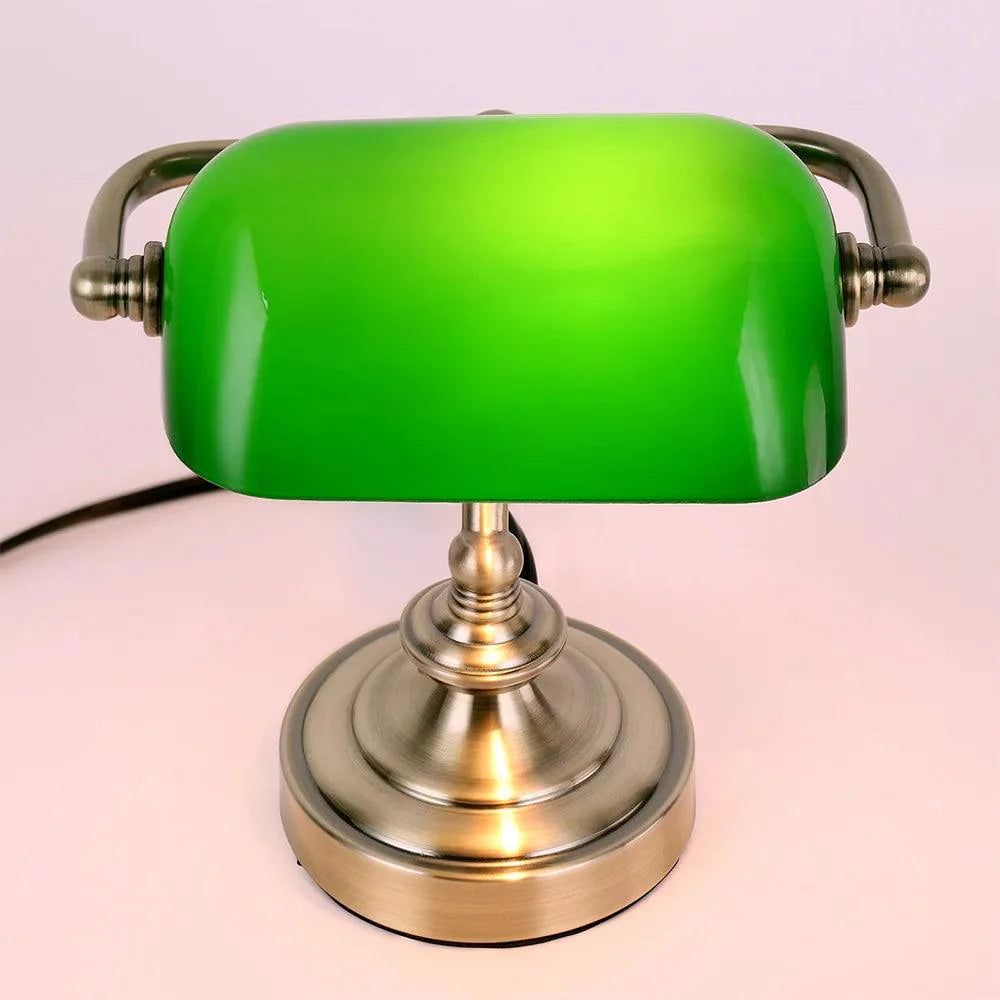 RetroLite NostalGlow Mini Desk Lamp – Vintage Metal & Glass Design