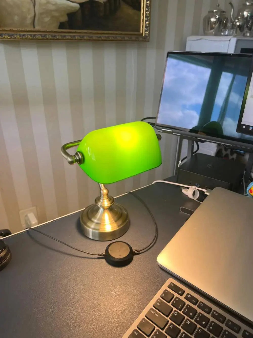 RetroLite NostalGlow Mini Desk Lamp – Vintage Metal & Glass Design