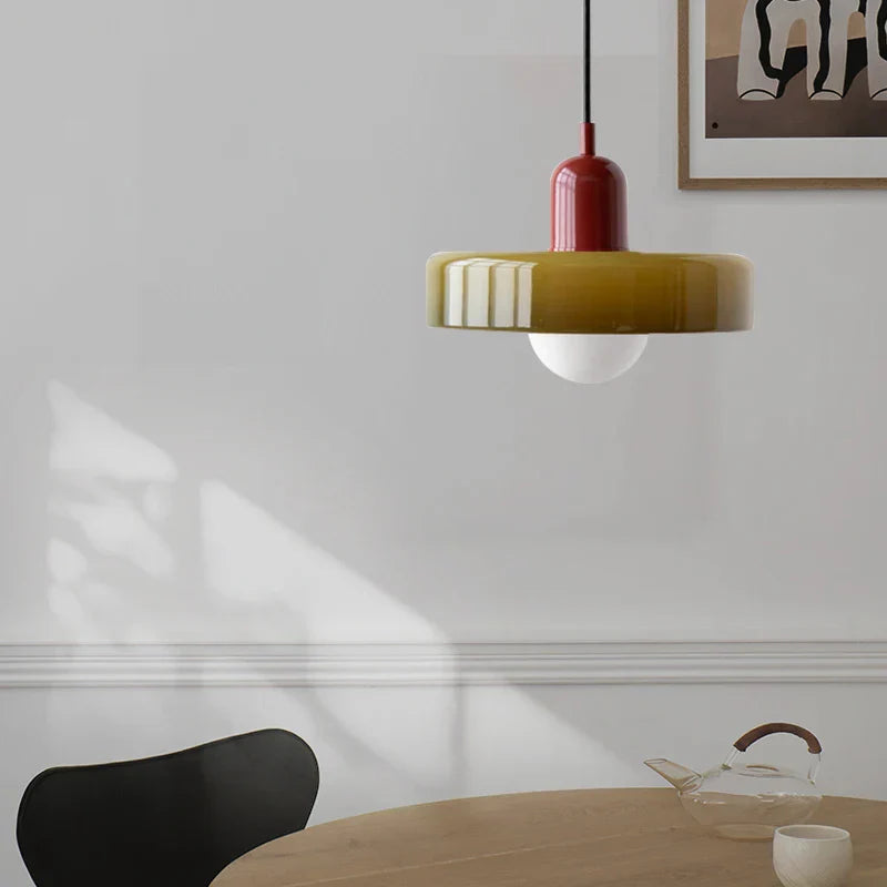 Nordic Retro Glass Chandelier Light – Adjustable Height Modern Lighting Fixture for Dining Room and Living Room