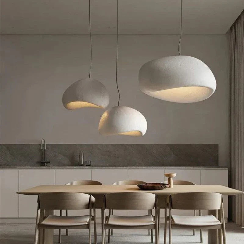Modern Nordic Wabi-Sabi LED Pendant Light – Adjustable Kitchen Pendant Lighting for Dining Room and Living Room