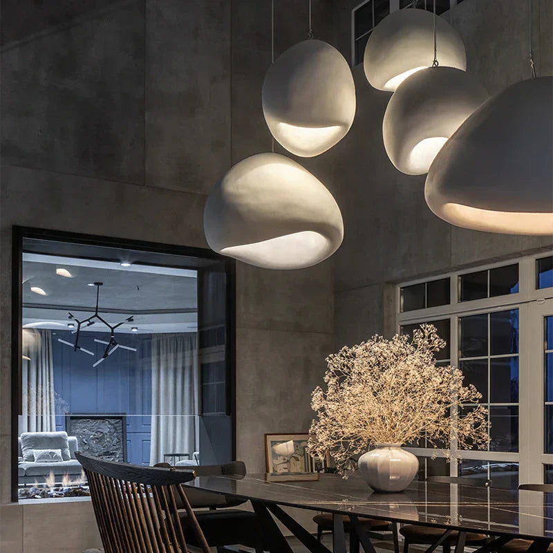 Modern Nordic Wabi-Sabi LED Pendant Light – Adjustable Kitchen Pendant Lighting for Dining Room and Living Room