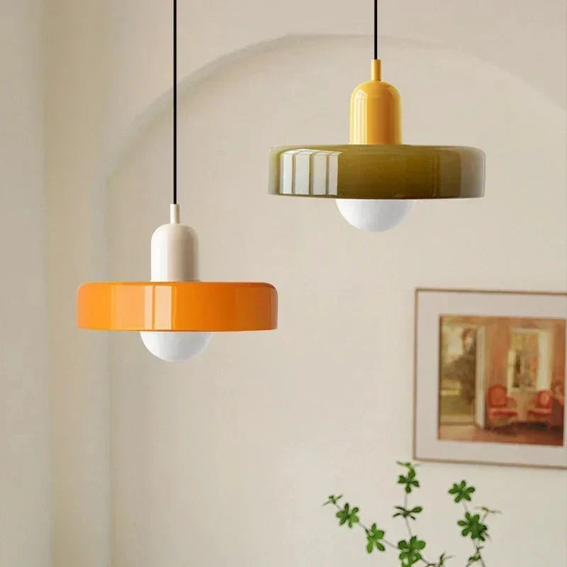 Nordic Retro Glass Chandelier Light – Adjustable Height Modern Lighting Fixture for Dining Room and Living Room