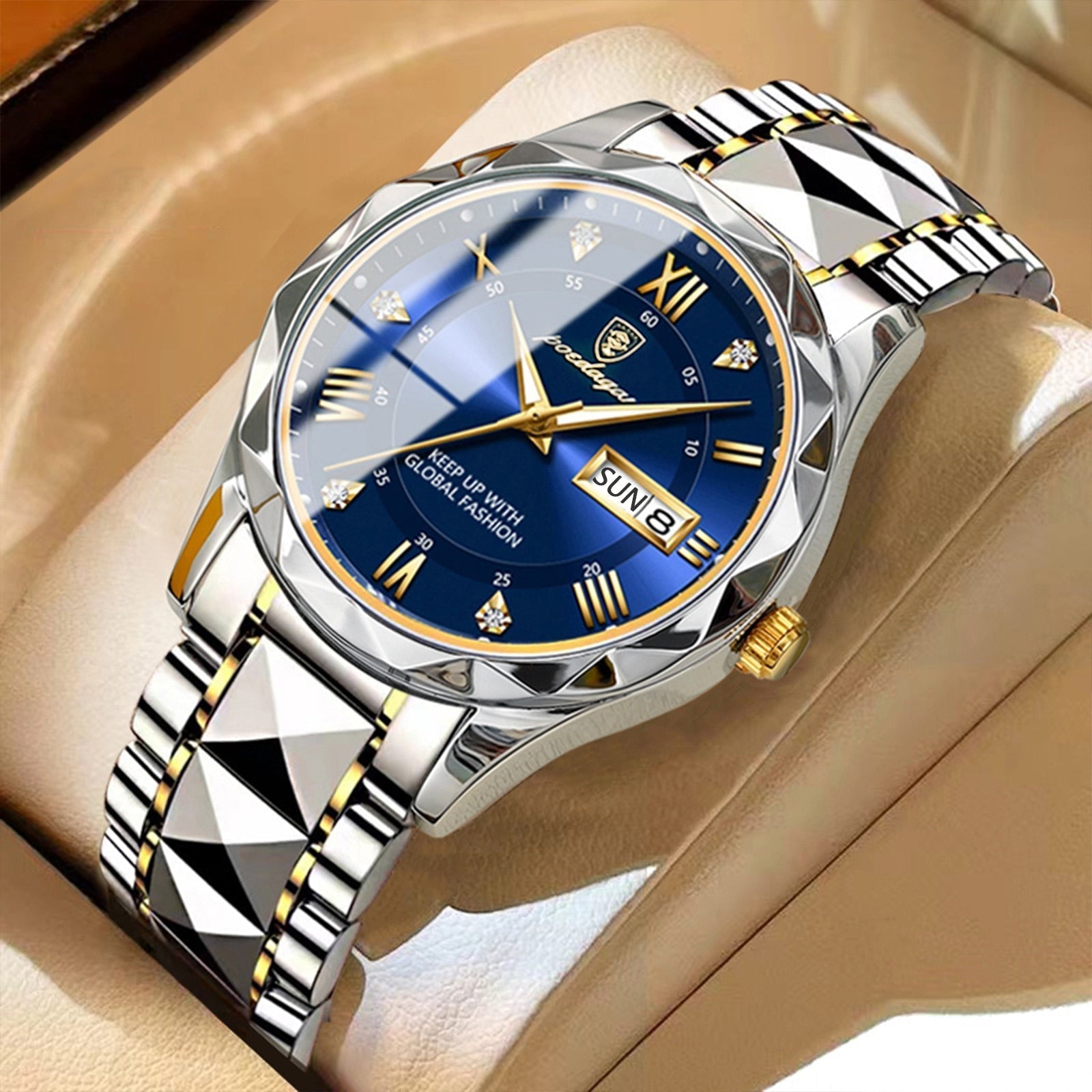 Stylish men's wristwatch made of stainless steel - Lumistel