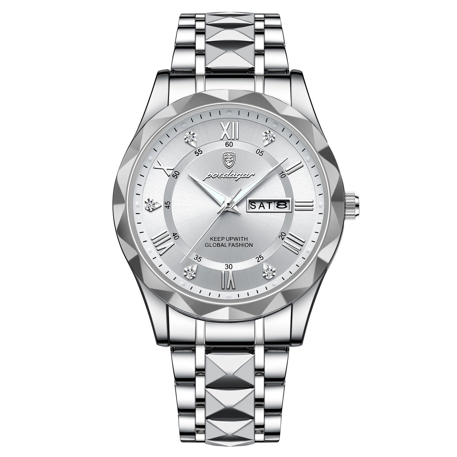 Stylish men's wristwatch made of stainless steel - Lumistel