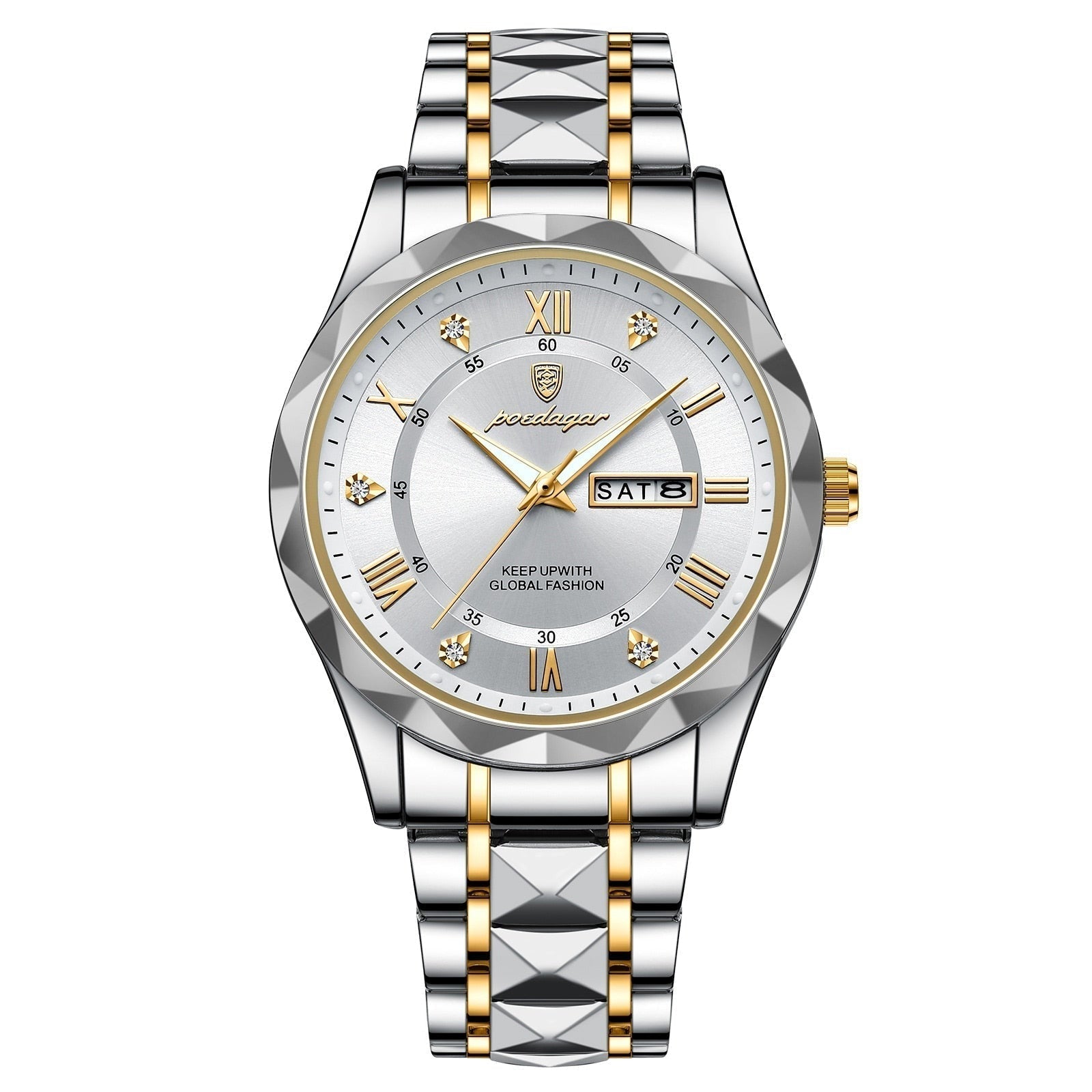 Stylish men's wristwatch made of stainless steel - Lumistel